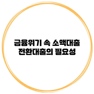 금융위기 속 소액대출 전환대출의 필요성
