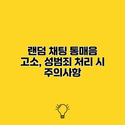 랜덤 채팅 통매음 고소, 성범죄 처리 시 주의사항