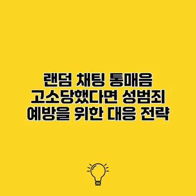 랜덤 채팅 통매음 고소당했다면? 성범죄 예방을 위한 대응 전략