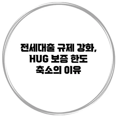 전세대출 규제 강화, HUG 보증 한도 축소의 이유