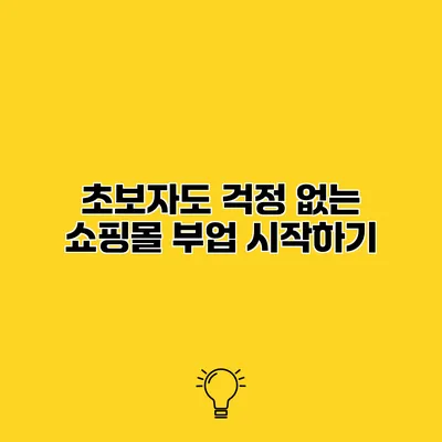 초보자도 걱정 없는 쇼핑몰 부업 시작하기