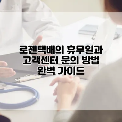 로젠택배의 휴무일과 고객센터 문의 방법 완벽 가이드